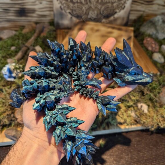 Crystal Dragon Flexible Articulated Fidget Toy 3D Printed - Picture 11 of 13